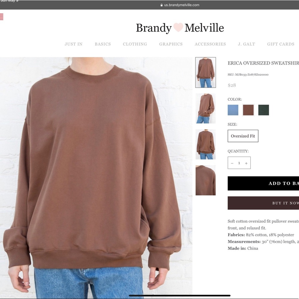 brandy melville erica sweatshirt